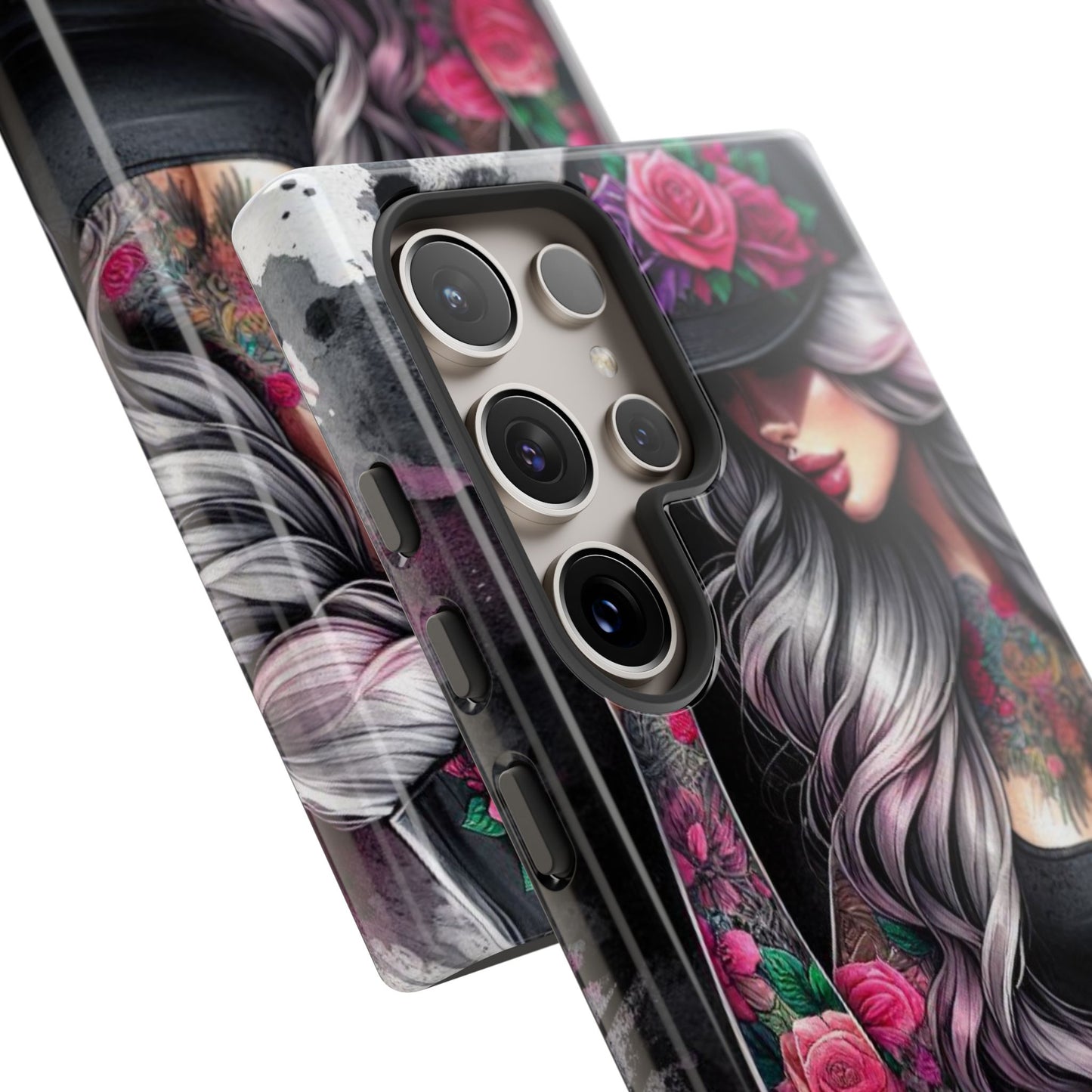Ink & Roses – Edgy Floral Rebel Mobile Cover