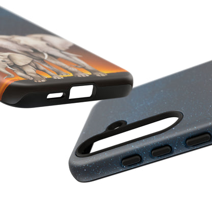 Starry Safari Elephant Family Mobile Cover – Cosmic Wildlife Aesthetic