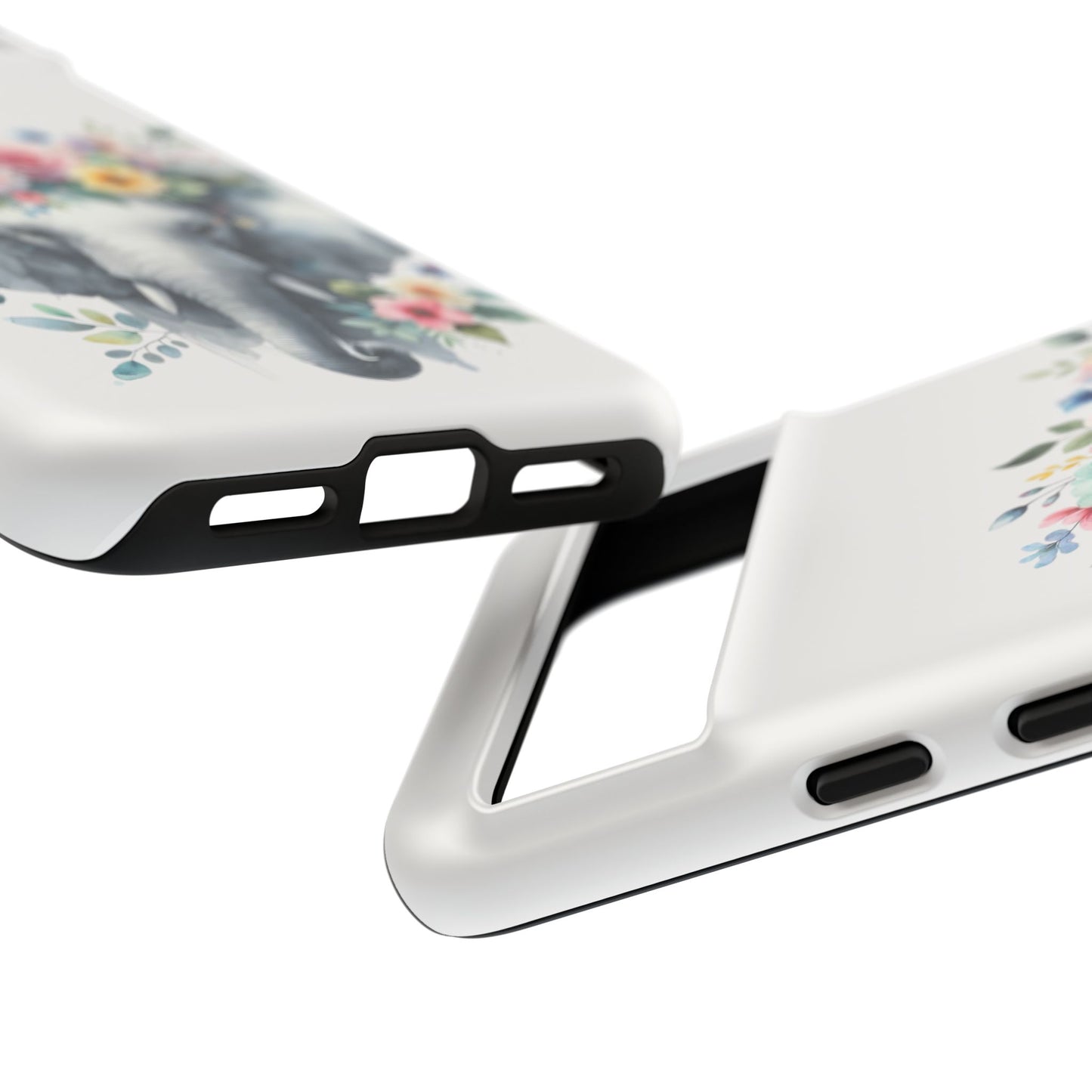 Floral Crown Elephant Mobile Cover – Elegant Watercolor Art