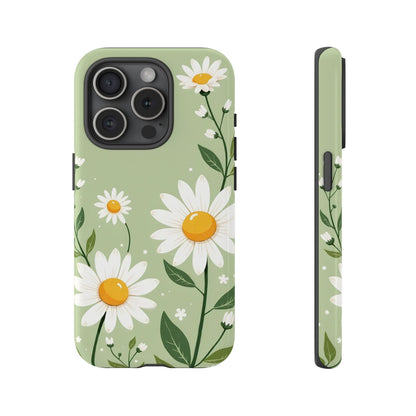 Green Floral Case, Daisy Pattern Design, Iphone Case Design, Perfect Gift For Her