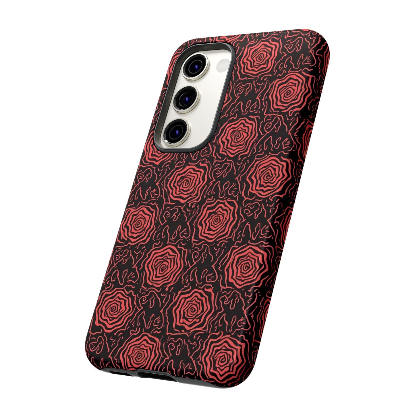 Red roses abstract geometric seamless pattern design