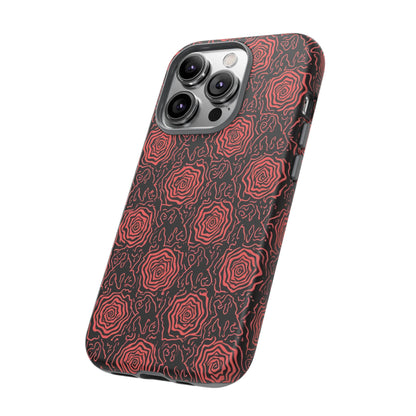 Red roses abstract geometric seamless pattern design