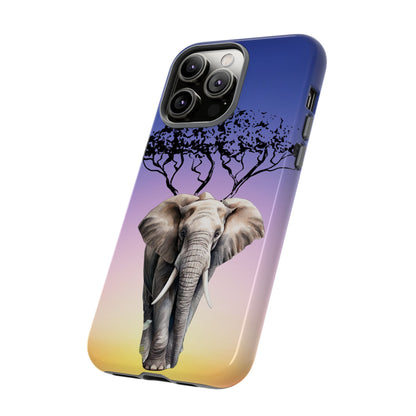 Surreal Elephant Tree Mobile Cover – Dreamy Sunset Fantasy