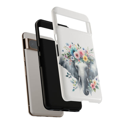 Floral Crown Elephant Mobile Cover – Elegant Watercolor Art
