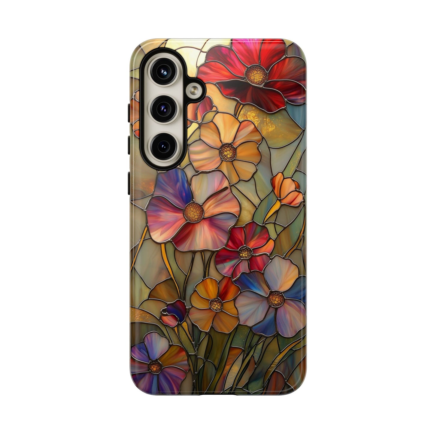Whispers of Spring – Stained Glass Wildflower Phone Case for iPhone, Samsung & Pixel