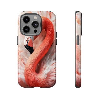Elegant Flamingo Feather Phone Case for iPhone, Samsung & Google Pixel