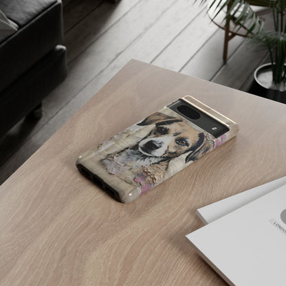 Vintage Collage Dog Portrait Mobile Cover – Artistic Mixed Media Design