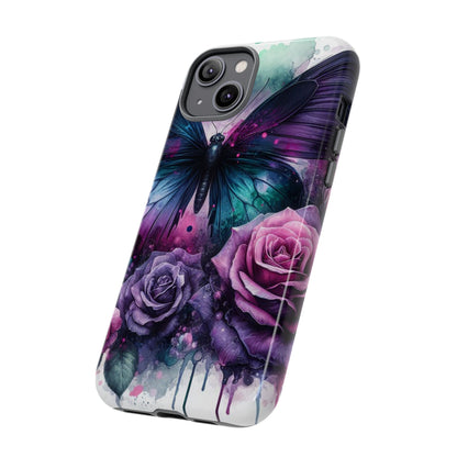 Mystic Bloom – Vibrant Butterfly & Rose Art Mobile Cover