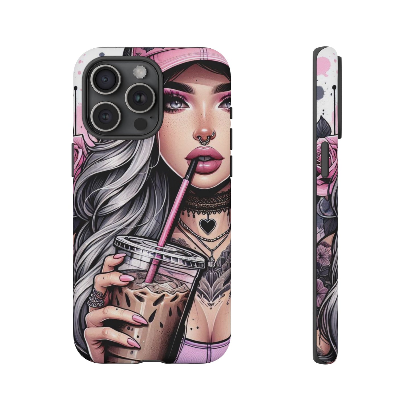 Pink Aesthetic Rebel – Iced Coffee & Inked Beauty Mobile Cover