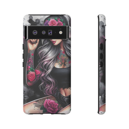 Ink & Roses – Edgy Floral Rebel Mobile Cover