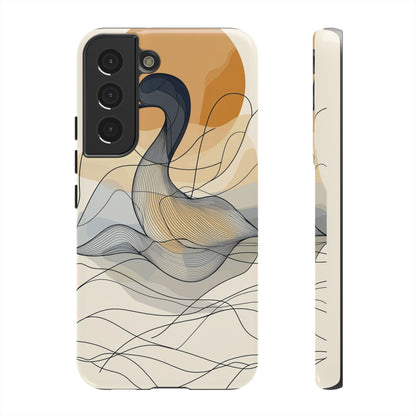Serenity in Motion: The Abstract Swan Phone Case for iPhone, Samsung & Pixel