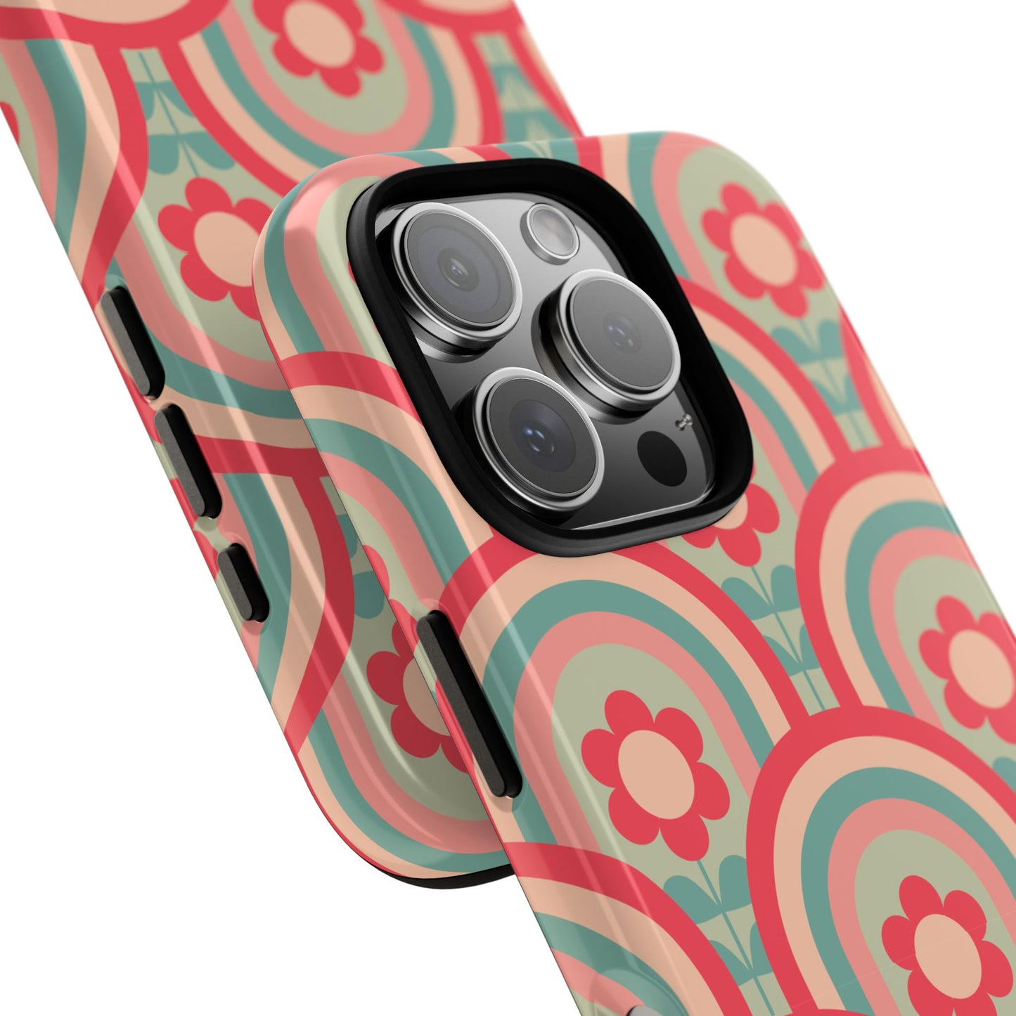 Retro Floral Rainbow Phone Case – Vintage Aesthetic for iPhone, Samsung & Google Pixel