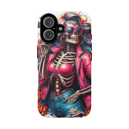 Neon Bones – Retro Skeleton & Vibrant Punk Aesthetic Mobile Cover