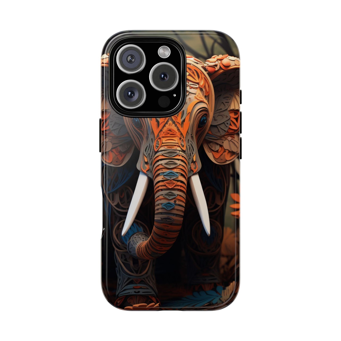 Elegant Artistic Elephant Mobile Cover – Intricate Paper-Cut Design