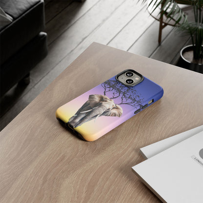 Surreal Elephant Tree Mobile Cover – Dreamy Sunset Fantasy