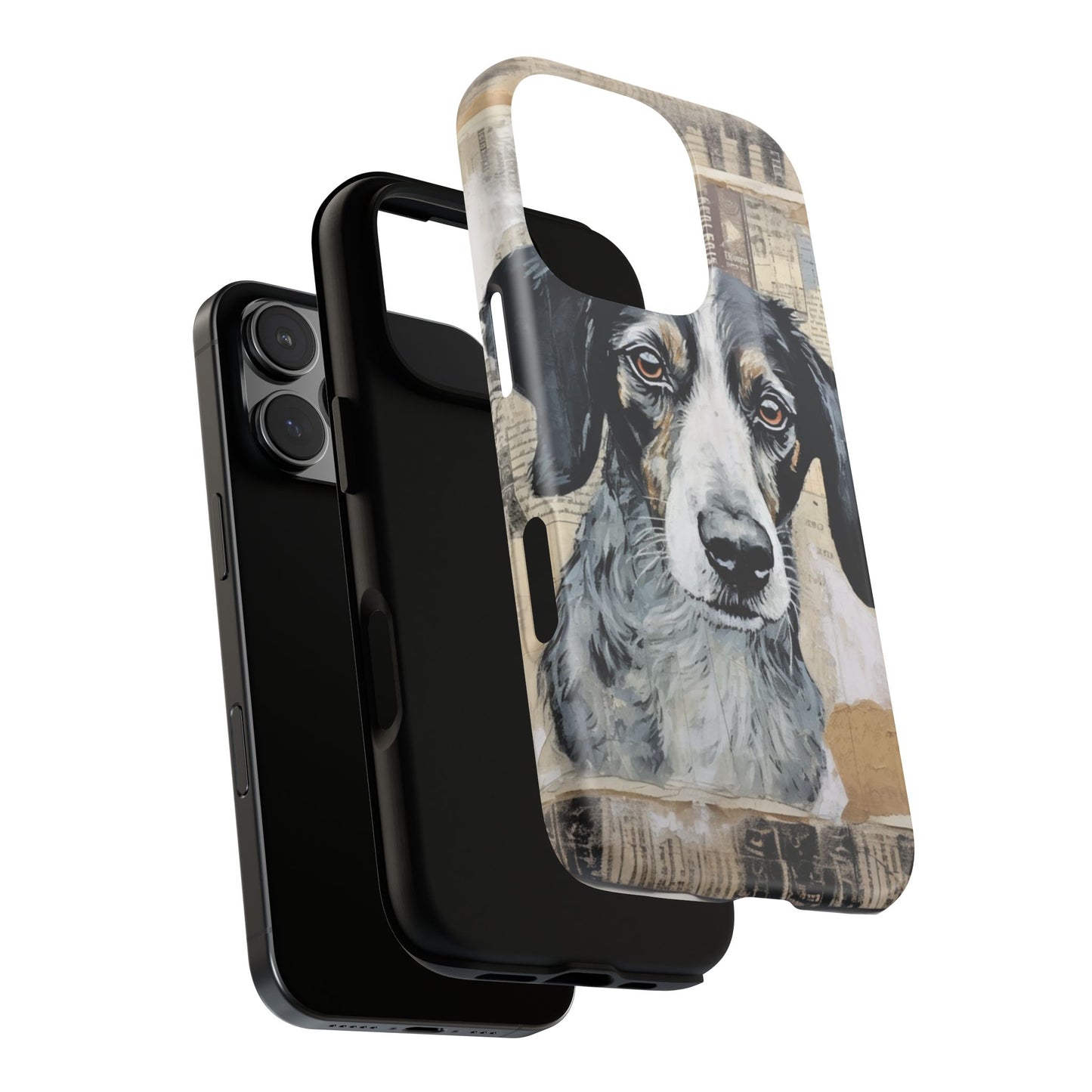 Rustic Dog Portrait – Vintage Collage Style