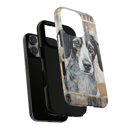 Rustic Dog Portrait – Vintage Collage Style