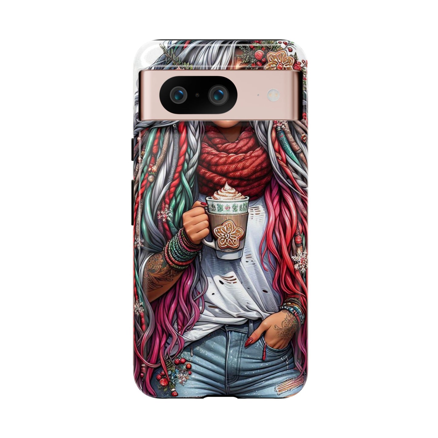 Boho Winter Queen – Cozy Dreads & Holiday Vibes Mobile Cover