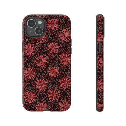 Red roses abstract geometric seamless pattern design