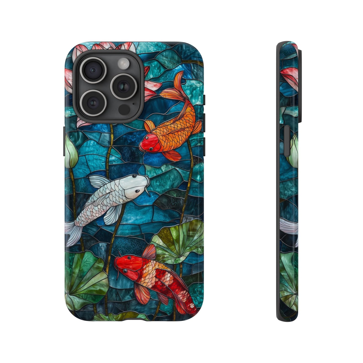 Lotus Serenity" – Koi Pond Stained Glass Case or iPhone, Samsung & Pixel