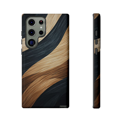 Metallic Black & Gold Zebra Stripes Phone Case for iPhone, Samsung & Google Pixel