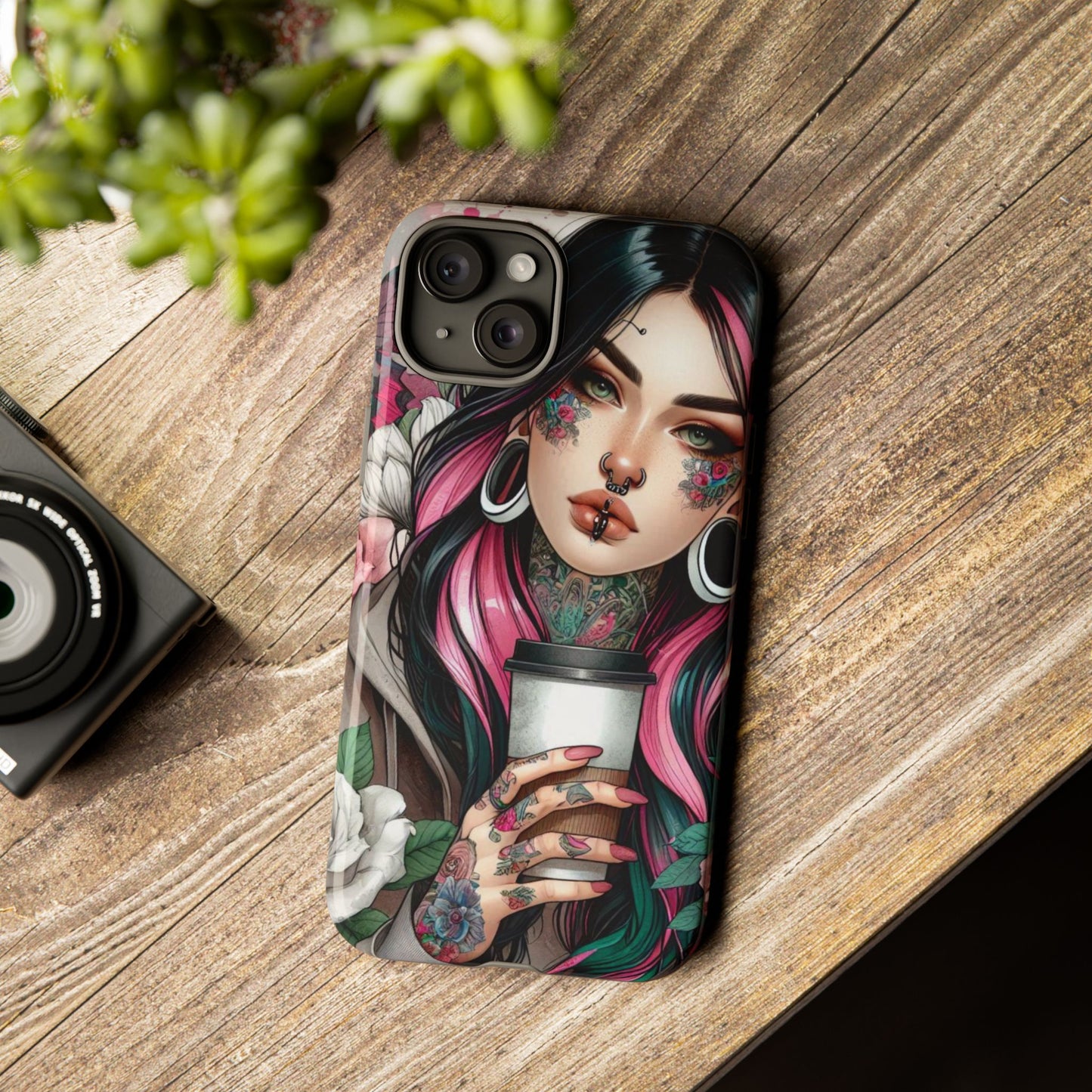 Tattooed Coffee Lover Art Mobile Case