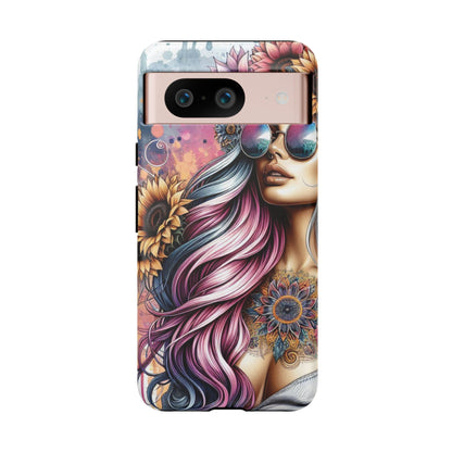 Bohemian Sunflower Queen – Retro Floral Fantasy Mobile Cover