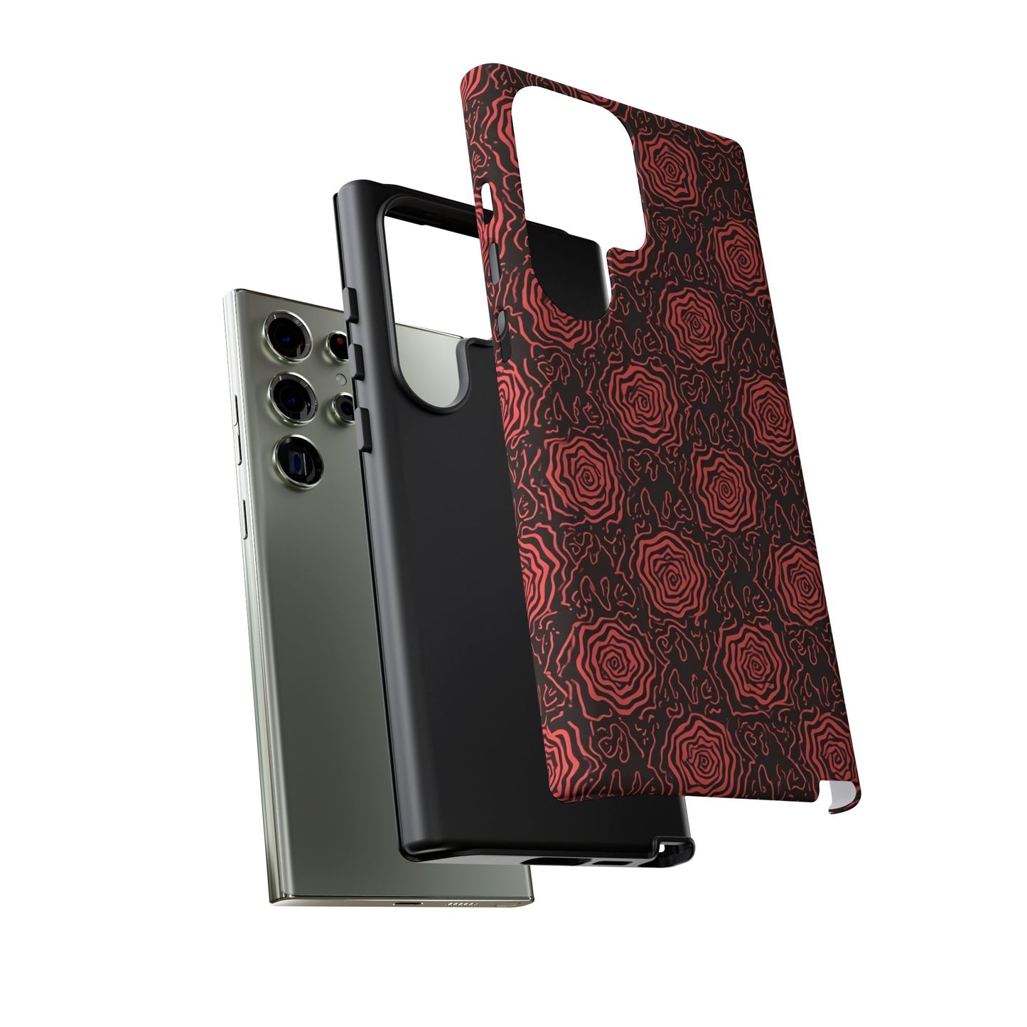 Red roses abstract geometric seamless pattern design