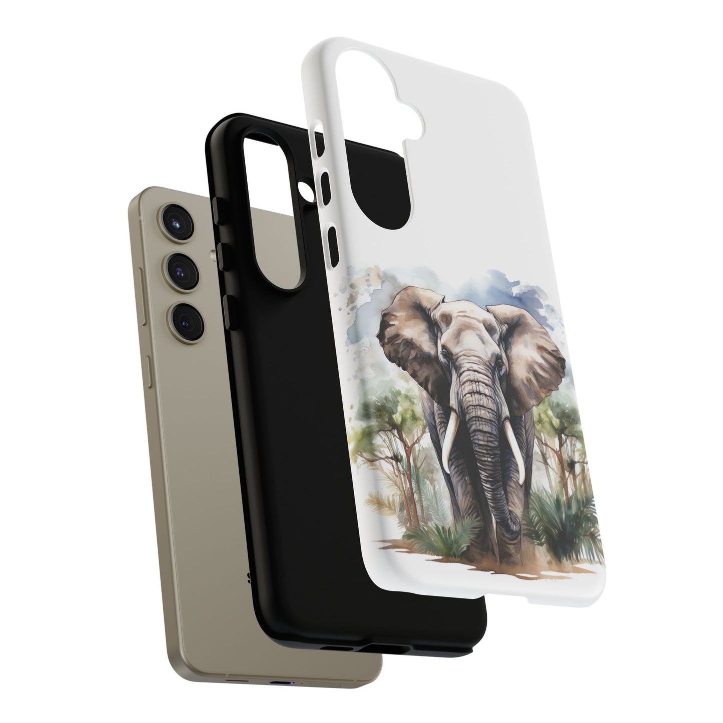 Majestic Watercolor Elephant Mobile Cover – Artistic Wildlife Design