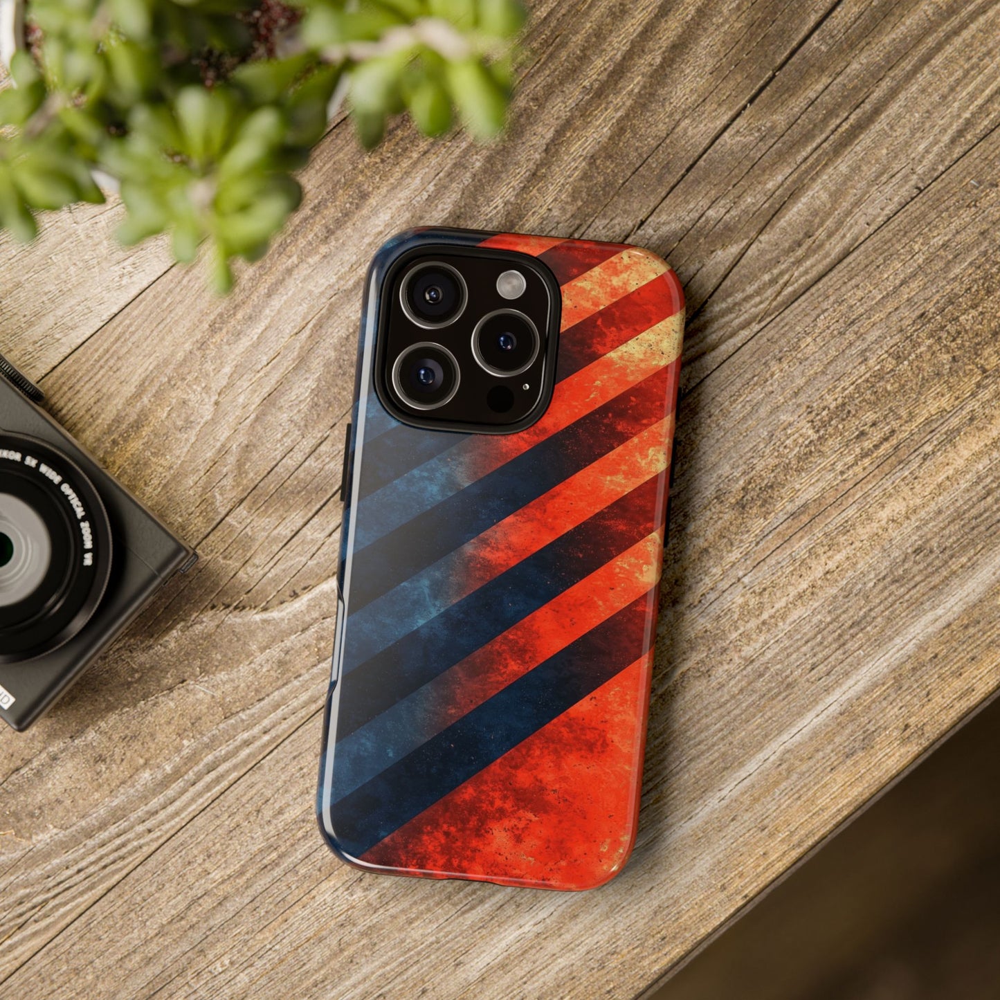 Molten Stripes – Grunge Gradient Abstract Phone Case for iPhone, Samsung & Pixel