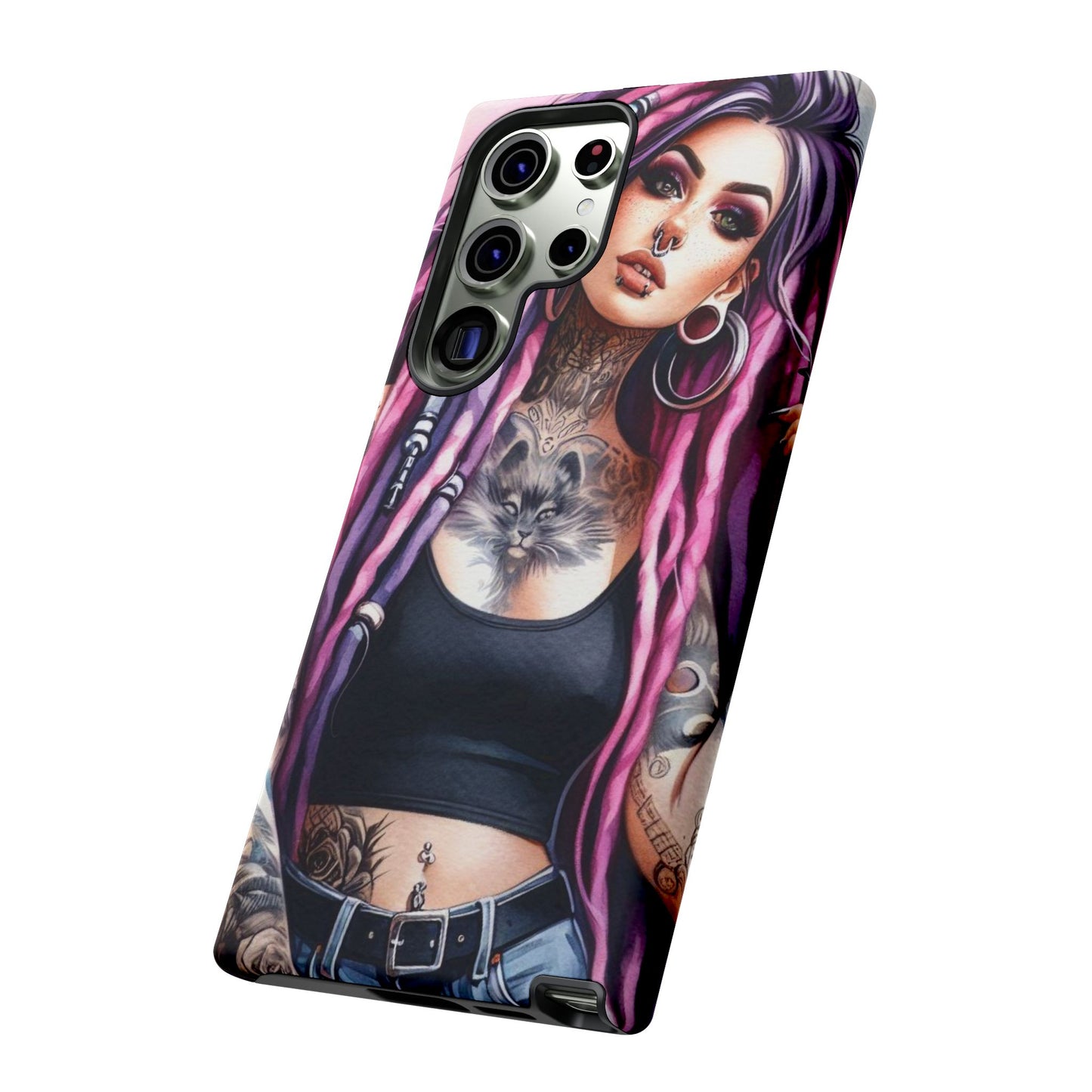 Tattooed Rebel – Gothic Cat Spirit Mobile Cover