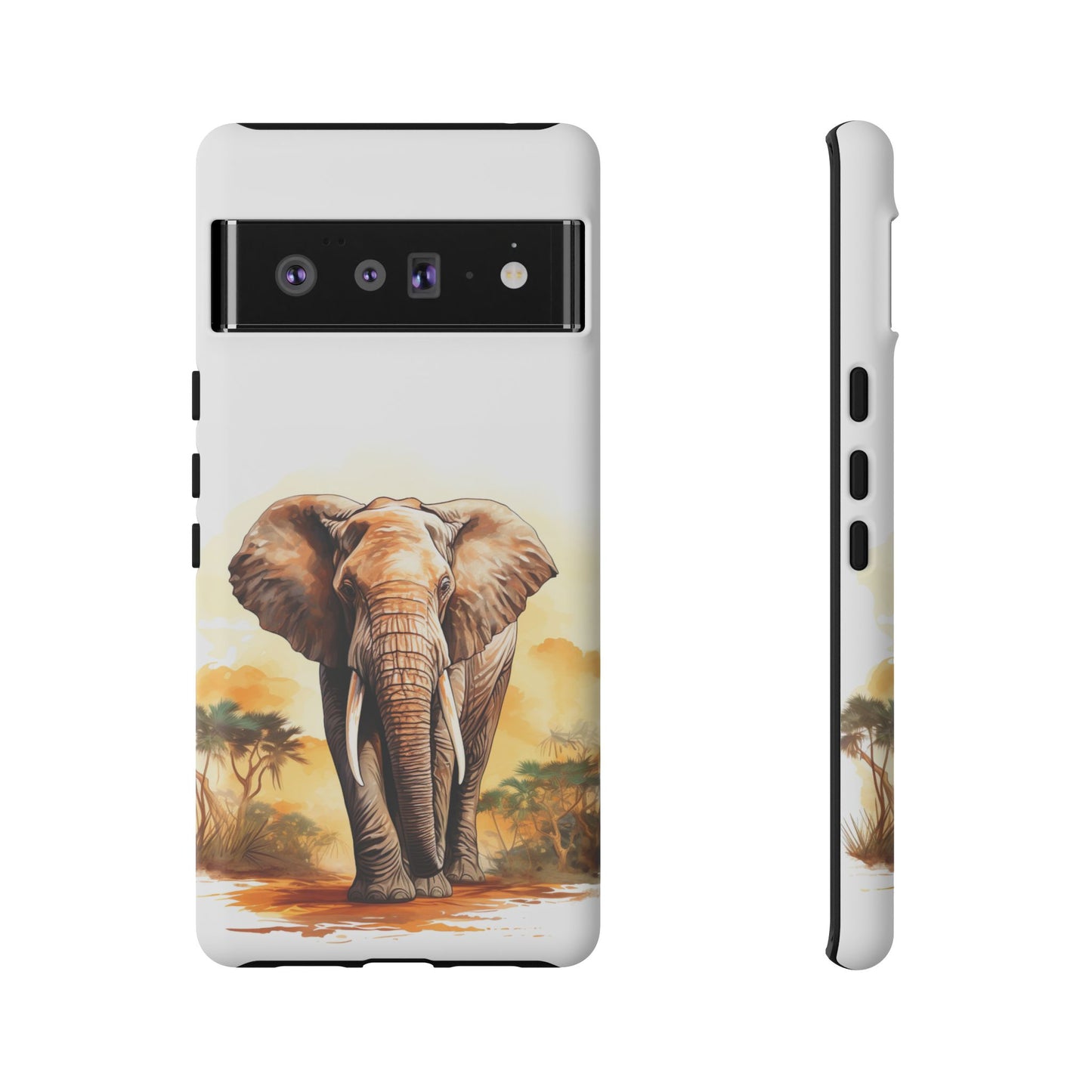 Safari Elephant Watercolor Mobile Cover – Majestic Wildlife Art