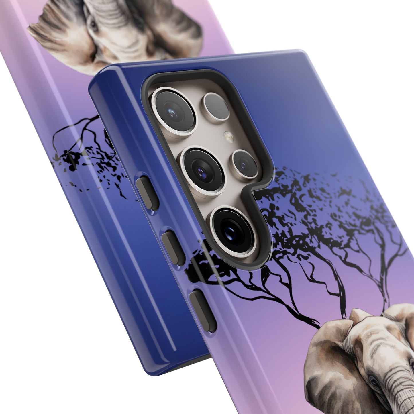 Surreal Elephant Tree Mobile Cover – Dreamy Sunset Fantasy