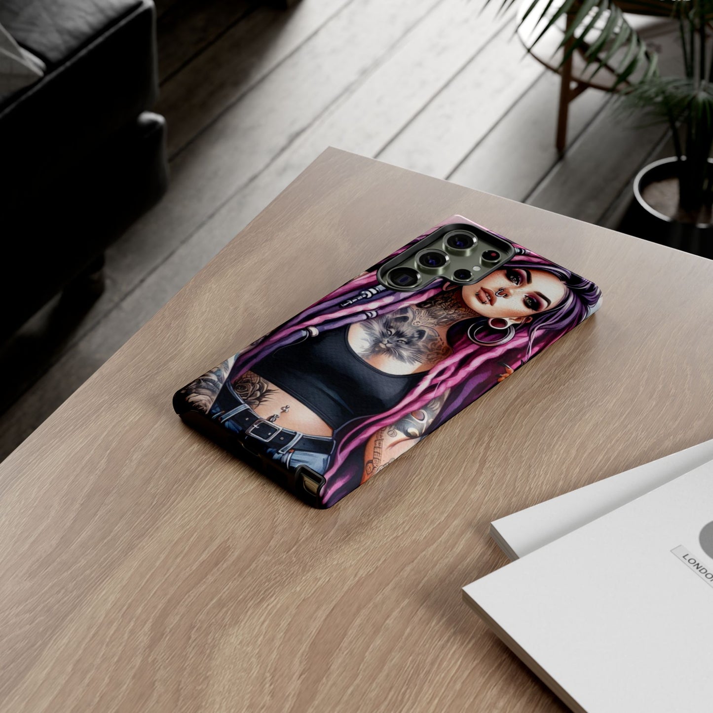 Tattooed Rebel – Gothic Cat Spirit Mobile Cover