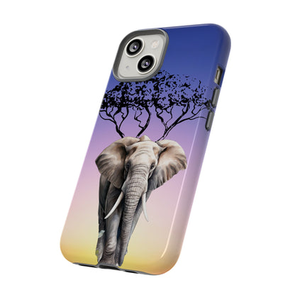 Surreal Elephant Tree Mobile Cover – Dreamy Sunset Fantasy