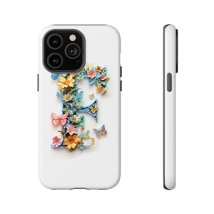 Floral Letter F Phone Case – Personalized Aesthetic Cover for iPhone, Samsung & Google Pixel