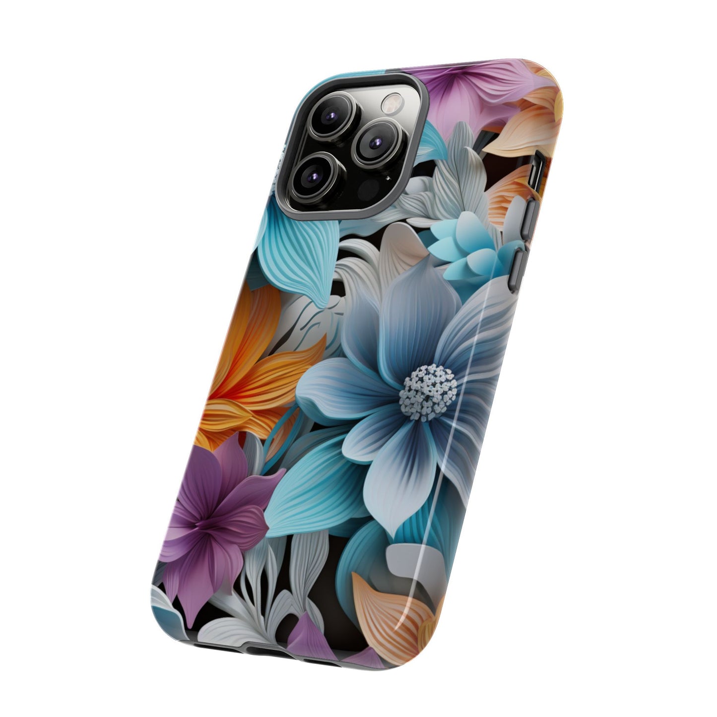 Elegant 3D Floral Bloom Mobile Case – Vivid & Artistic