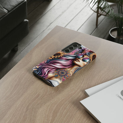 Bohemian Sunflower Queen – Retro Floral Fantasy Mobile Cover
