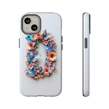 Floral Letter D Phone Case – Personalized Aesthetic Cover for iPhone, Samsung & Google Pixel