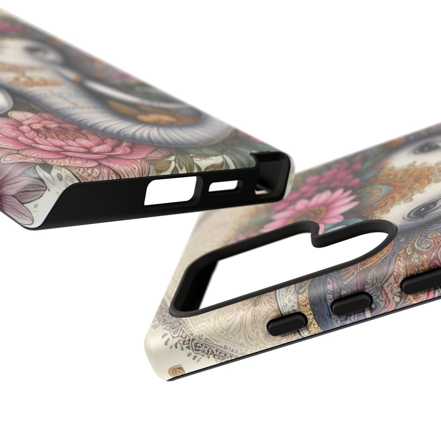 Elegant Floral Elephant Mobile Cover – Royal Mandala Art