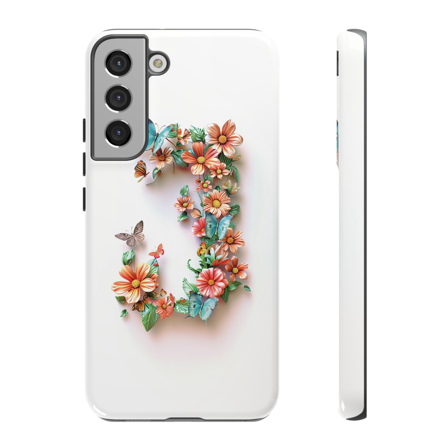 Floral Letter J Phone Case – Personalized Aesthetic Cover for iPhone, Samsung & Google Pixel
