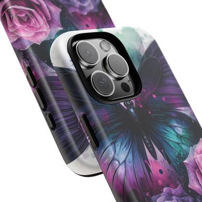 Mystic Bloom – Vibrant Butterfly & Rose Art Mobile Cover