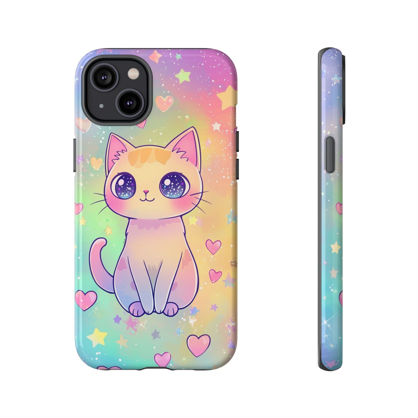 Rainbow Galaxy Cat Phone Case – Cute Anime Aesthetic for iPhone, Google Pixel & Samsung