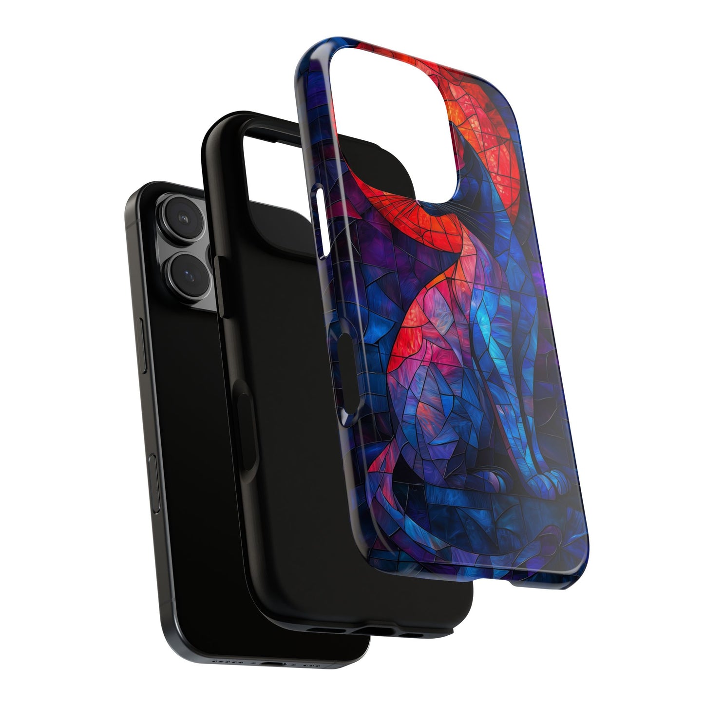 Mystic Paws – Stained Glass Cat Phone Case for iPhone, Samsung & Pixel