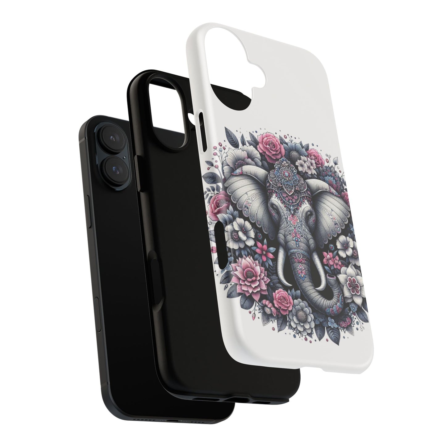 Ornate Floral Elephant Mobile Cover – Elegant Bohemian Art