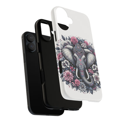 Ornate Floral Elephant Mobile Cover – Elegant Bohemian Art