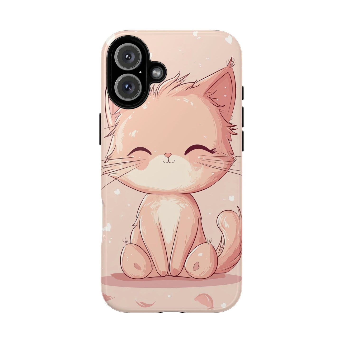 Kawaii Blush Kitty – Chibi Anime Cat Phone Case for iPhone, Samsung & Pixel