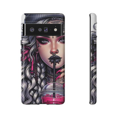 Icy Rebel – Silver Dreads & Edgy Street Chic Mobile Cover