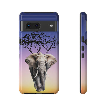 Surreal Elephant Tree Mobile Cover – Dreamy Sunset Fantasy