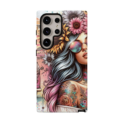 Retro Boho Wanderer – Sunflower Hippie Van Mobile Cover
